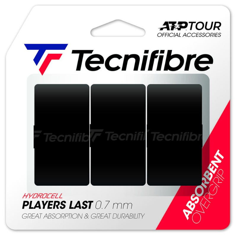 Tecnifibre Players Last Overgrip Black 3Pack